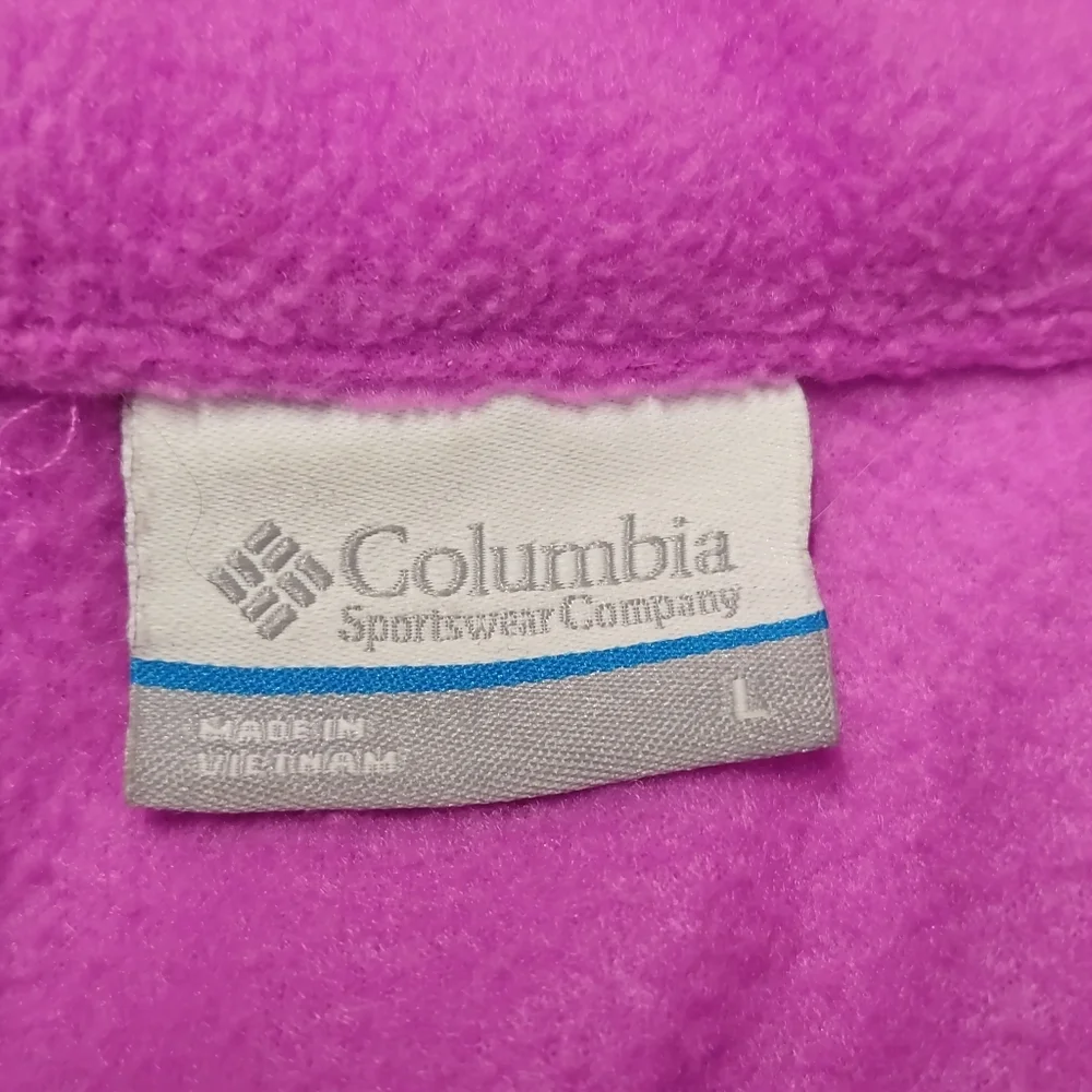 Columbia Women’s  Bright Pink Full Zip Fleece Cozy Jacket Size Large - Picture 7 of 8